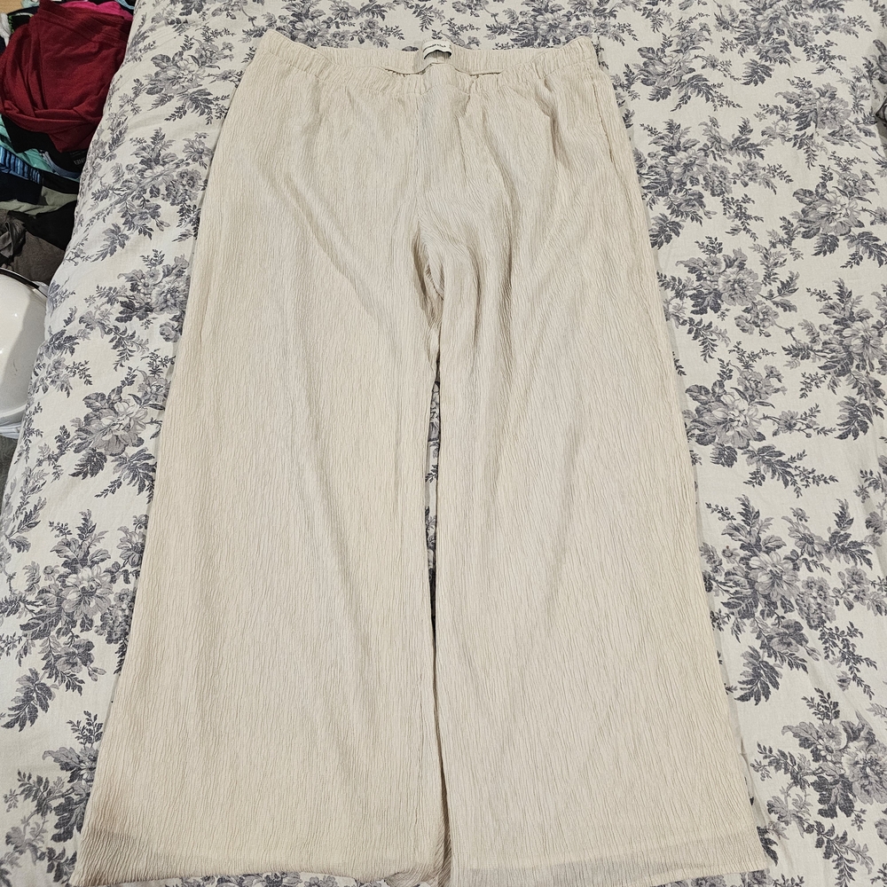 Abercrombie & Fitch Beige Textured Pants